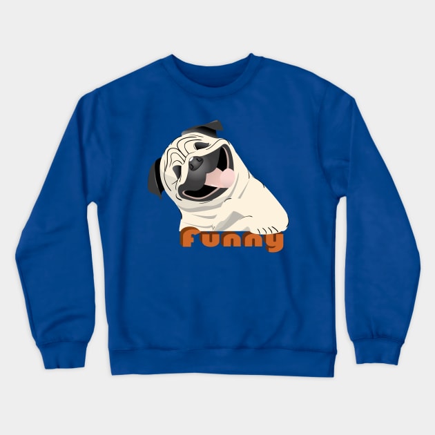 Funny Pug Crewneck Sweatshirt by Kanom-Tom